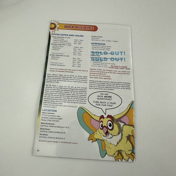 Masters of the Universe Power Con 2021 Weekend Pass & Schedule Book MOTU RARE - Picture 5 of 6